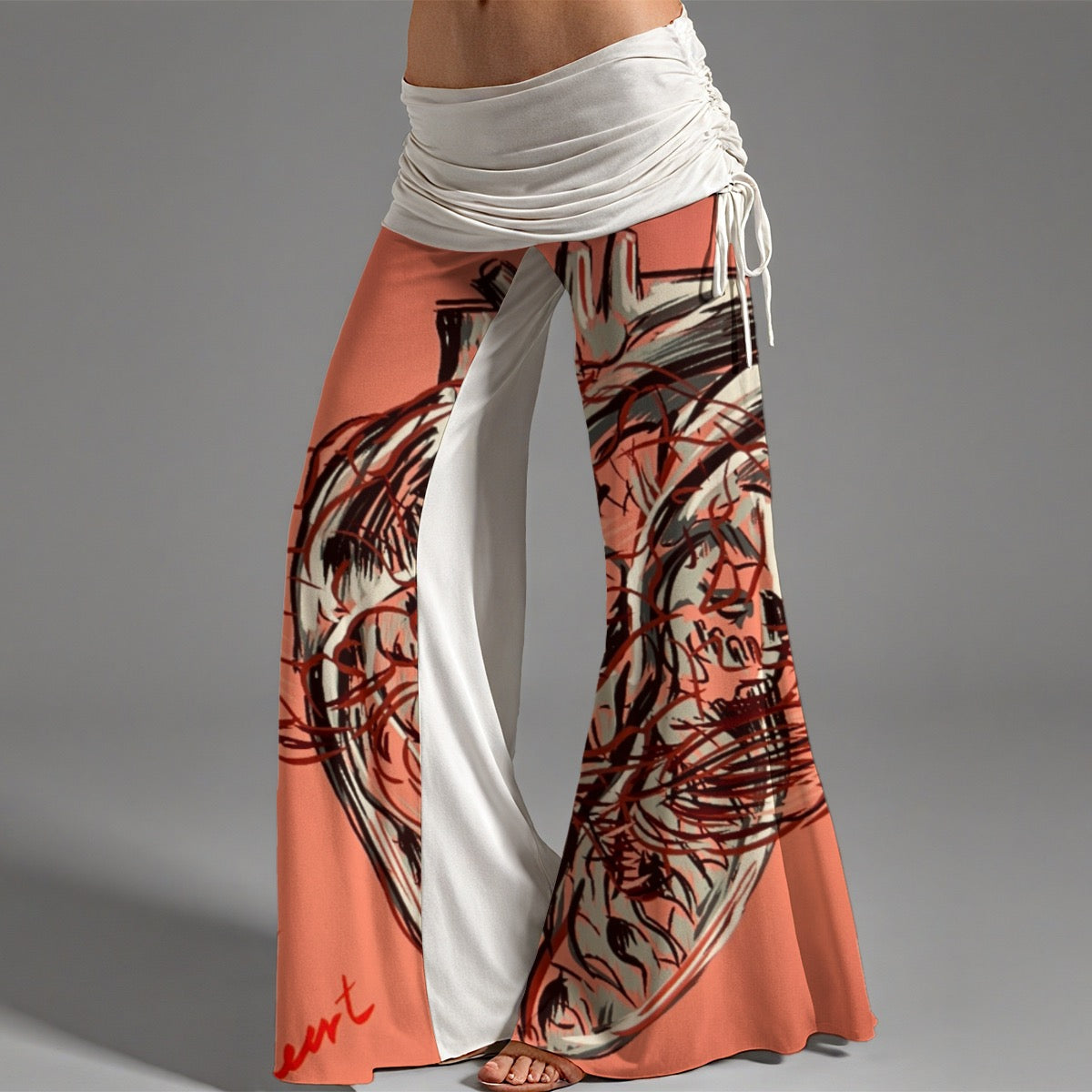All-Over Print Women's High Waist Wide Leg Pants