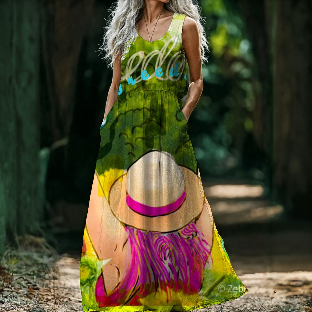 All-Over Print Women’s Sleeveless Maxi Dress