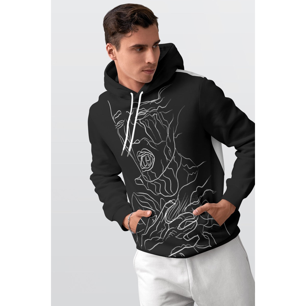 All-Over Print Men's Thicken Pullover Hoodie