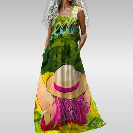 All-Over Print Women’s Sleeveless Maxi Dress