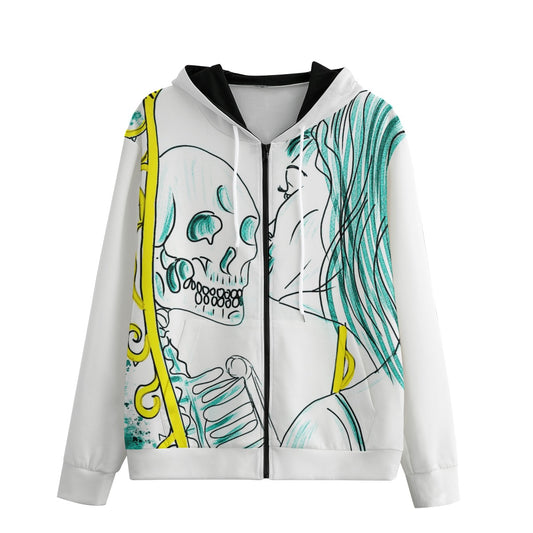 All-Over Print Zip Up Hoodie With Pocket | Interlock